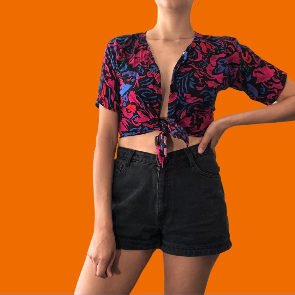 80’s abstract print top